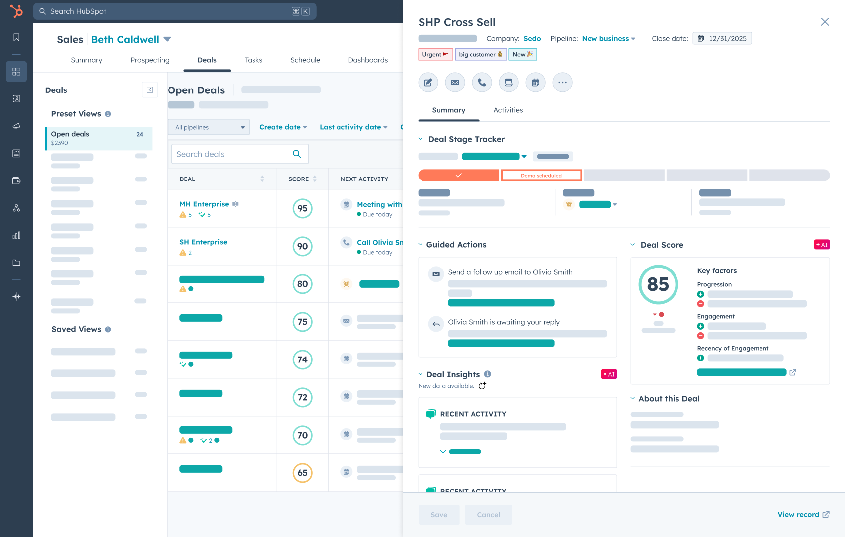 Sales Hub - Sales Workspace Deal Tab - 1-1 Sales Hub - Sales Workspace Deal Tab - 1-1