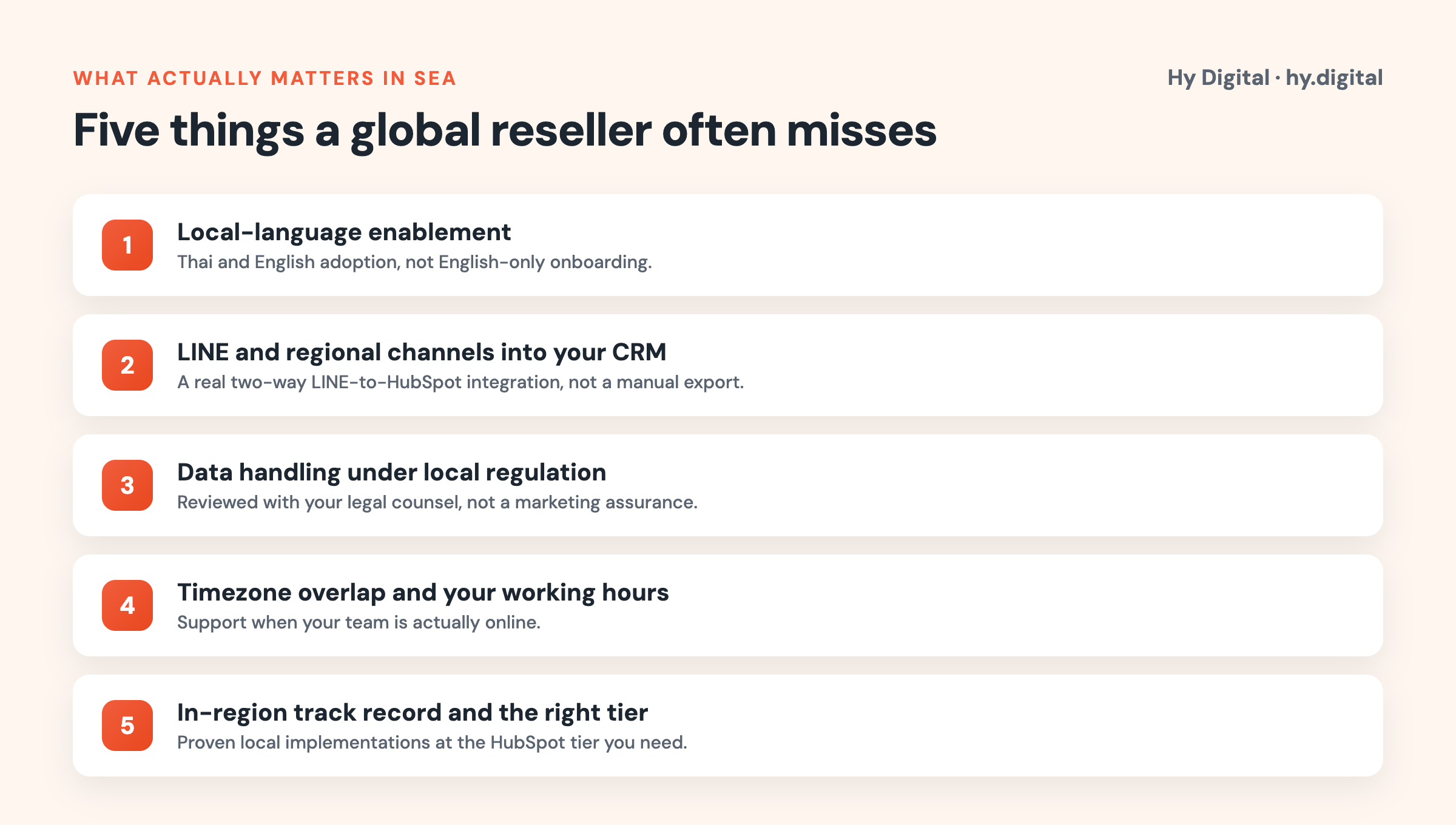 Five things a global HubSpot reseller often misses in Southeast Asia